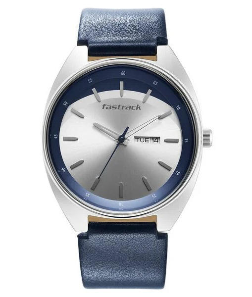 Picture of Fastrack 3292SL01 Snob X Silver Dial Leather Strap Watch for Guys