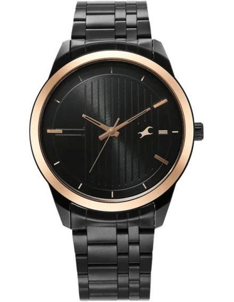 Picture of Fastrack 3308KM01 Stunners Analog Black Dial Metal Strap Watch for Guys