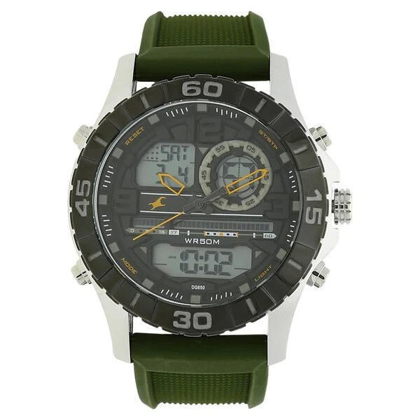 Picture of Fastrack 38035SP01 Analog Digital Green Silicone Strap Watch for Guys
