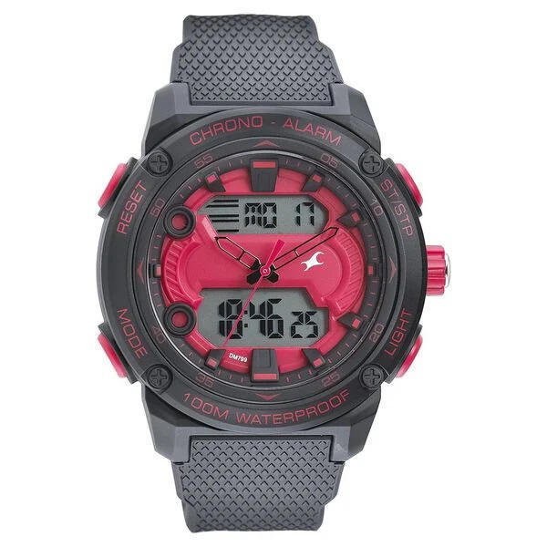 Picture of Fastrack 38065PP04 Streetwear Red & Black Strap Watch for Guys