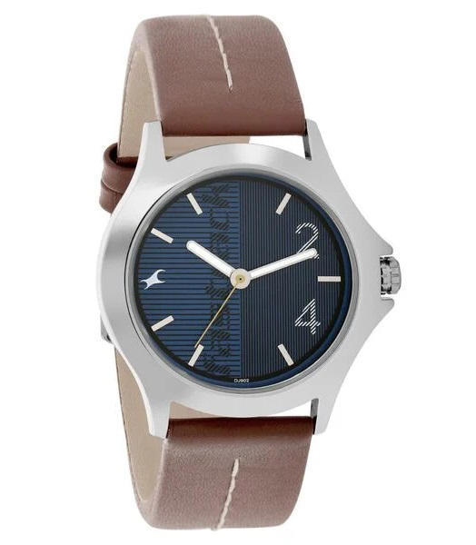 Picture of Fastrack 3220SL01 Analog Blue Dial Leather Strap Watch for Guys