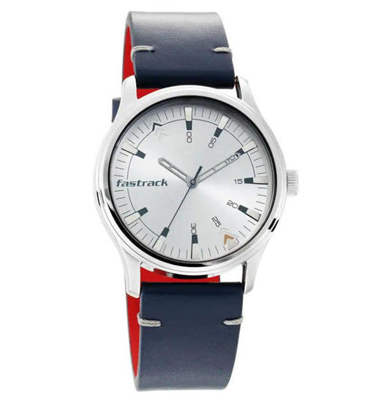 Picture of Fastrack 3236SL01 Silver Dial Blue Leather Strap Men’s Watch