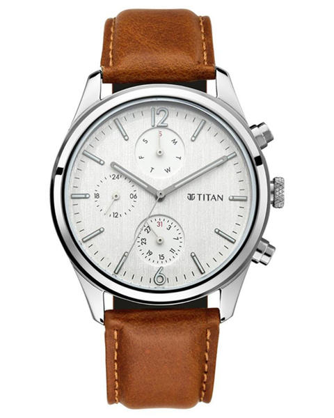 Picture of TITAN 1805SL04 Workwear with White Dial & Leather Strap Men’s Watch
