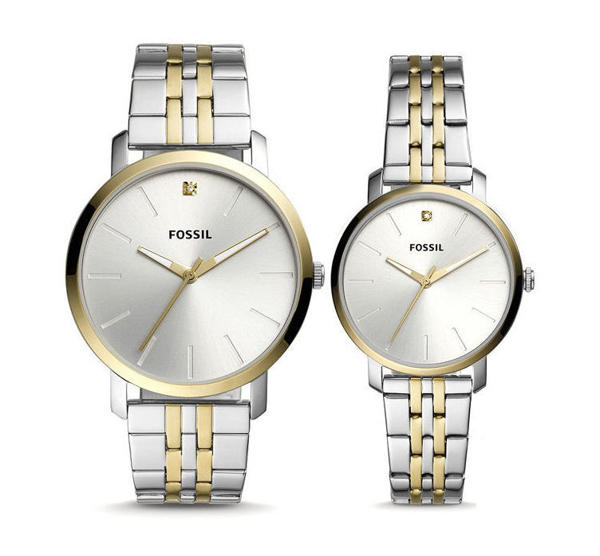 Picture of Fossil BQ2467SET Lux Luther Three-Hand Two-Tone Stainless Steel Watch Gift Set