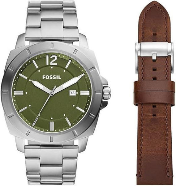 Picture of Fossil Privateer Three-Hand Date Stainless Steel Men’s Watch (BQ2795SET)