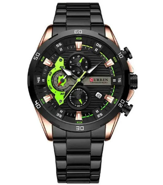 Picture of Curren 8402 Stainless Steel Chronograph Watch for Men -Black Green