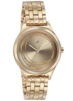 Picture of Fastrack 6152WM01 Style Up Golden Dial Stainless Steel Watch for Girls
