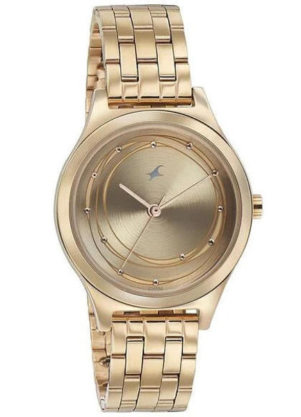 Picture of Fastrack 6152WM01 Style Up Golden Dial Stainless Steel Watch for Girls