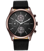 Picture of Titan 1805QP01 Men's Infinity Chrono Leather Strap Watch