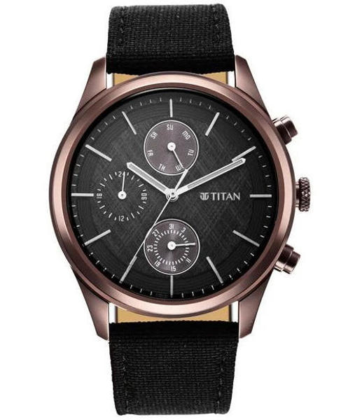 Picture of Titan 1805QP01 Men's Infinity Chrono Leather Strap Watch