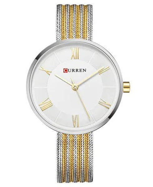 Picture of CURREN C9020SL Classic Chain Watch for Women – Gold Silver & White
