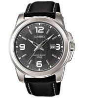 Picture of Casio Enticer Date Silver Leather Belt Watch MTP-1314L-8AVDF