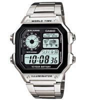 Picture of Casio World Time Illuminator Chain Watch AE-1200WHD-1AVDF
