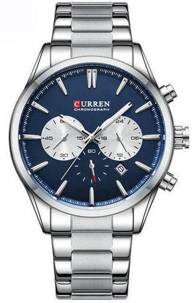 Picture of CURREN 8446 Luxury Brand Watch for Men – Silver Gold & Blue