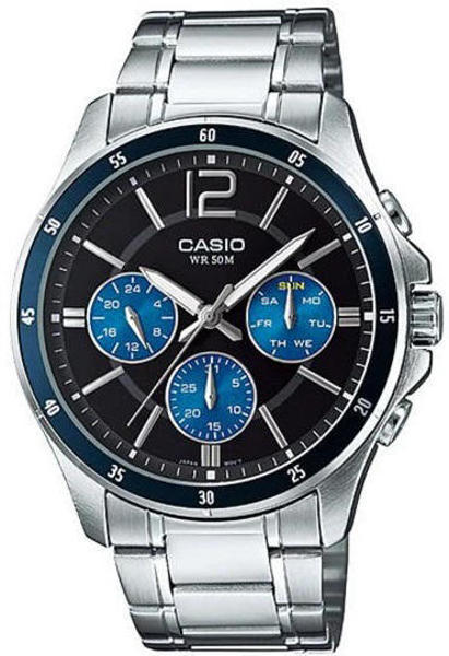 Picture of Casio MTP-1374D-2AVDF Enticer Multifunction Stainless Steel Men's Watch