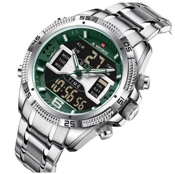 Picture of Naviforce NF9201 CH Digital Analog Men’s Watch--Silver Green