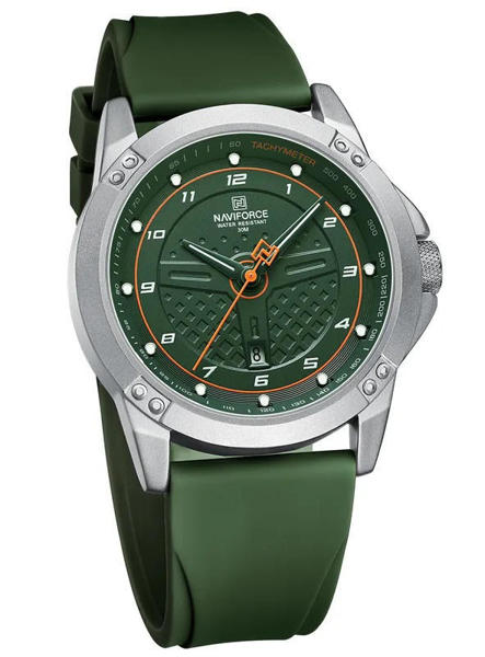 Picture of Naviforce 8031 Luxury Waterproof Silicon Strap Men’s Watch – Silver Green