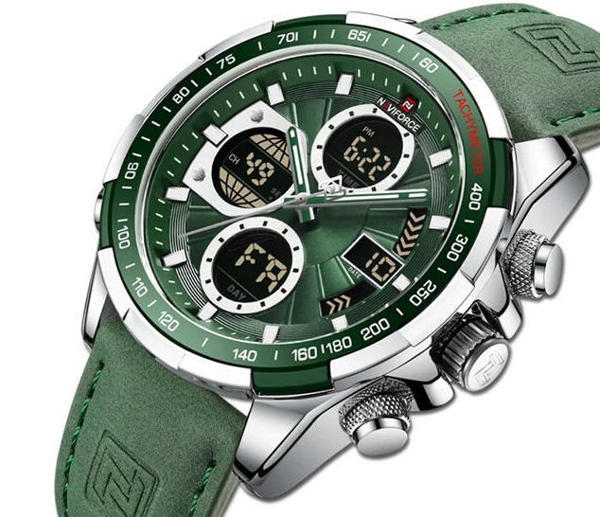 Picture of Naviforce 9197 L Quartz Men’s Watch–Silver Green