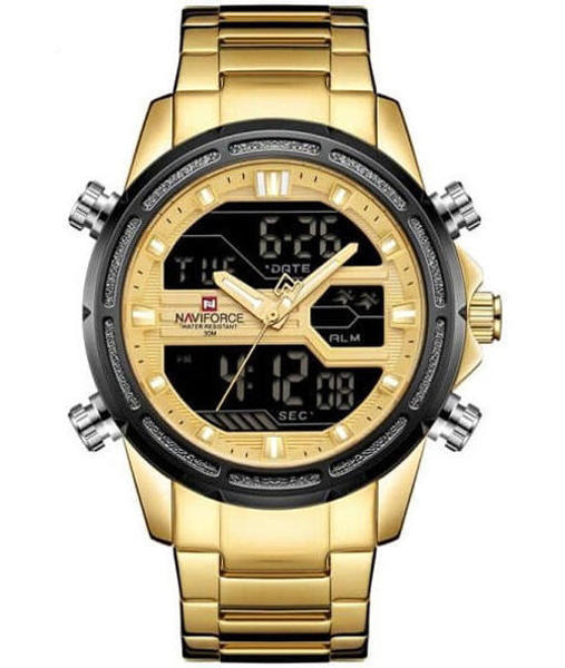 Picture of Naviforce NF 9138 Analog & Digital Movement Men’s Watch-Golden