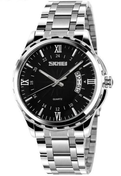 Picture of Skmei 9069 luminous needles stainless luxury Men’s watch- Silver Black