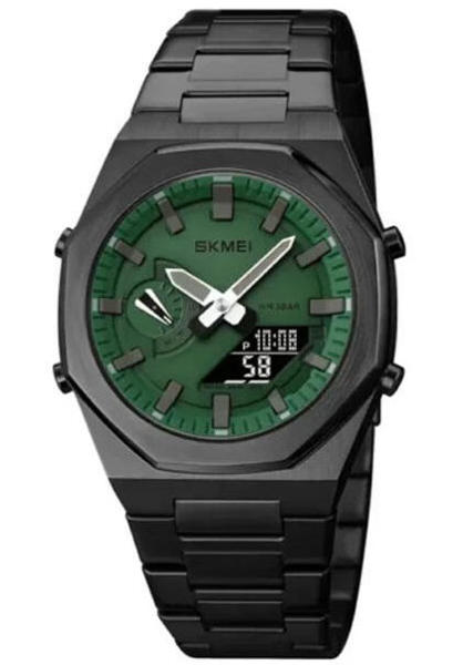 Picture of Skmei 1816 Chrono Dual Display Waterproof Stainless Steel Men’s Watch-Green