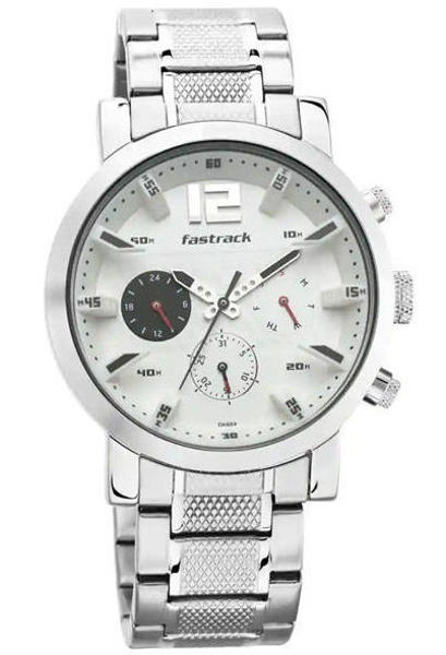 Picture of Fastrack NR3227SM02 Fastfit White Dial & Stainless-Steel Strap Men’s Watch