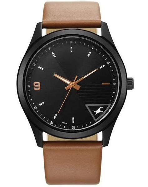Picture of Fastrack 3317NL02 Stunners Quartz Analog Black Dial Brown Leather Strap Watch