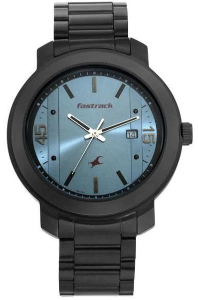 Picture of Fastrack 3246NM01 Bare Basics Quartz Analog with Date Blue Dial Stainless Steel Strap Watch