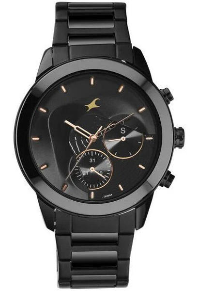 Picture of Fastrack 3304ND01 Cerame Quartz Multifunction Black Dial Steel & Ceramic Strap Watch