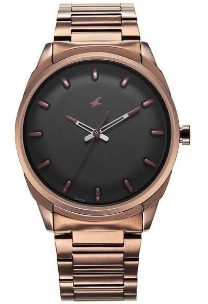 Picture of Fastrack 3273QM01 Quartz Analog Black Dial Brown Stainless Steel Strap Watch