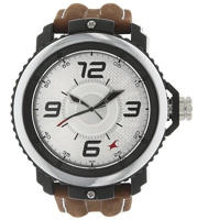 Picture of Fastrack 38017PL02 Quartz Analog Silver Dial Leather Strap Watch