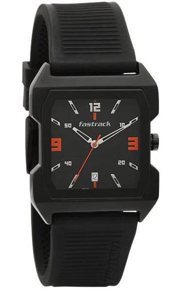 Picture of Fastrack 1474NP01 Hitlist Quartz Analog with Date Black Dial PU Strap Watch
