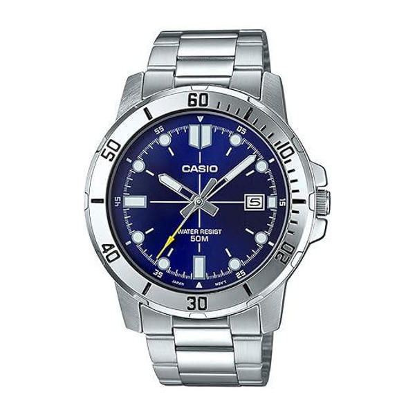 Picture of Casio Enticer Date Silver Chain Watch MTP-VD01D-2EVUDF