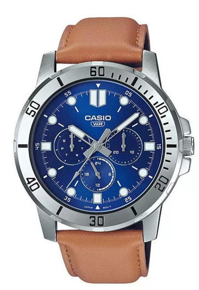 Picture of Casio Enticer Multifunction Brown Belt Watch MTP-VD300L-2EUDF