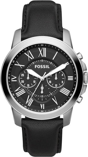 Picture of Fossil Grant Black Dial Black Leather Men's Watch (FS4812)