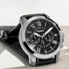 Picture of Fossil Grant Black Dial Black Leather Men's Watch (FS4812)