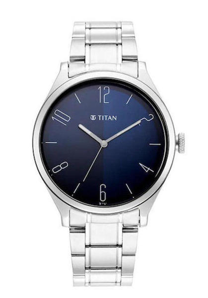 Picture of Titan 1865SM01 Analog Blue Dial Stainless Steel Watch for Men