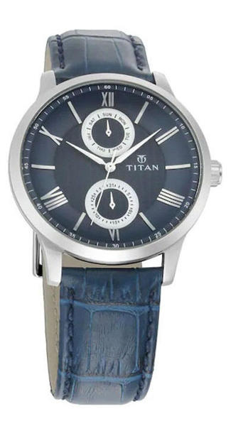 Picture of TITAN 90100SL02 on Trend Blue Dial Leather Strap Men’s Watch