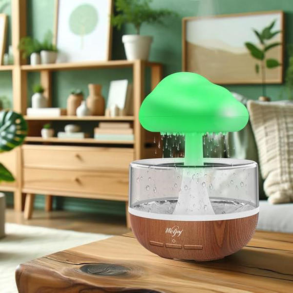 Picture of Weljoy Zen Raining Cloud Night Light Aromatherapy Essential Oil Diffuser