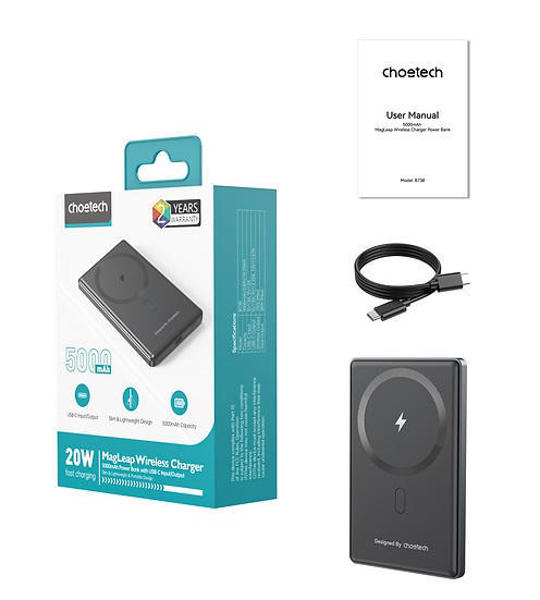 Picture of Powerbanka ChoeTech PD20W 5000mAh Ultra-thin magnetic power bank-SUPER SLIM only 8.9mm