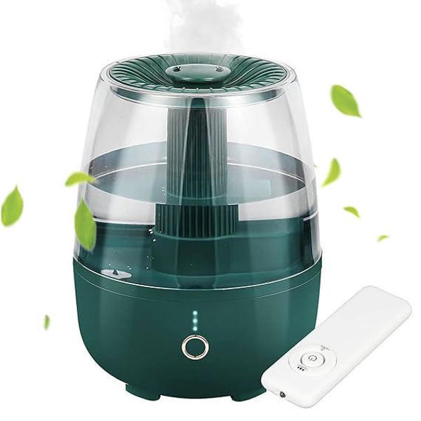 Picture of HOKC-N Cold Mist Humidifier, Bedroom Large Room Double Spray Ultrasonic Air Humidifier, 6.8 Liter Top Fill Desktop Humidifier, Three Stage Spray, Super Quiet, With Remote Control