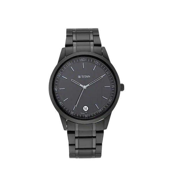 Picture of TITAN 1806NM01 Workwear Black Dial & Metal Strap Men’s Watch