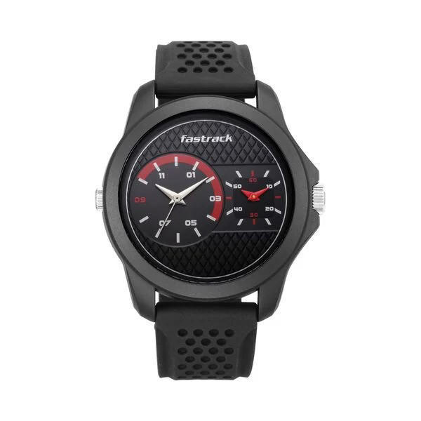 Picture of Fastrack NP38042PP06 Dual Time Analog Silicone Strap Watch for Guys