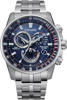 Picture of Citizen Men's Eco-Drive Sport Luxury PCAT Chronograph Watch in Stainless Steel, Blue Dial (Model: CB5880-54L)