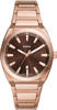 Picture of Fossil Men's Everett Quartz Stainless Steel Three-Hand Watch, Color: Rose Gold/Chocolate (Model: FS6028)