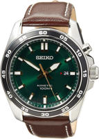 Picture of Seiko Herren-Uhr Kinetik Edelstahl mit Lederband-SKA791
