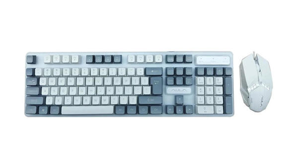 Picture of Aula F3061 Wired Grey White Keyboard & Mouse Combo