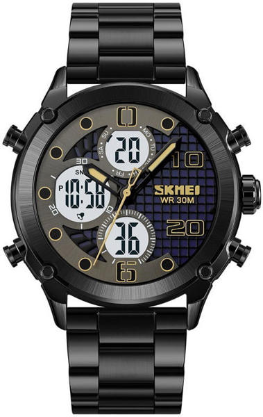 Picture of SKMEI 1975 Multifunctional Digital Analog Chain Watch for Men - Black