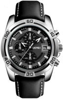 Picture of SKMEI 9156 Chronograph Leather Watch for Men- Black