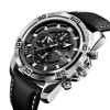 Picture of SKMEI 9156 Chronograph Leather Watch for Men- Black